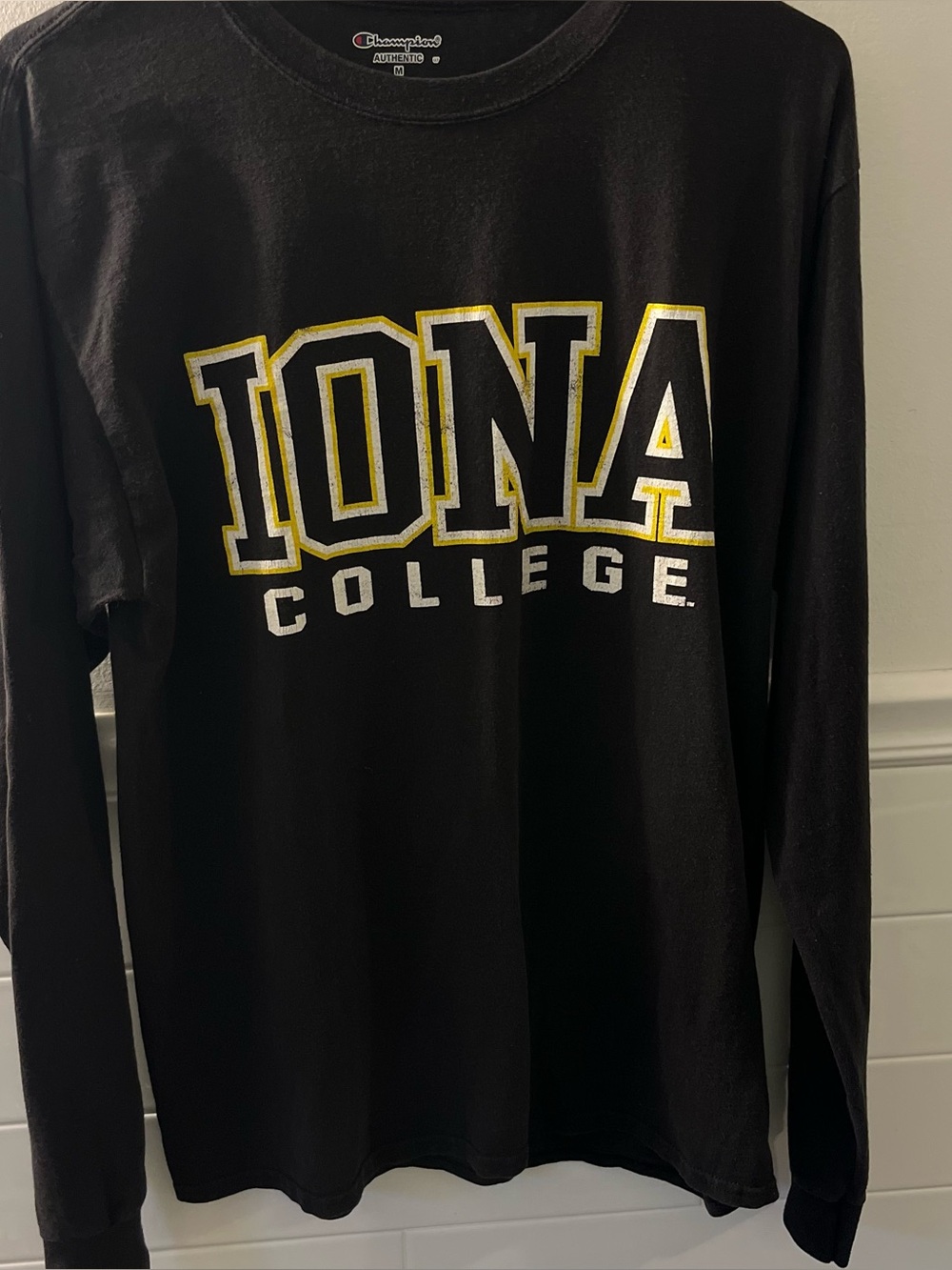 Champion Iona College Black Long Sleeve T Shirt